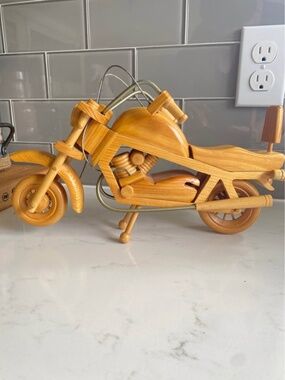 Vintage Handmade Wooden Motorcycle